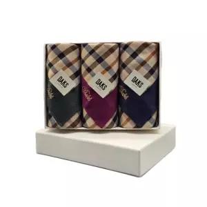 [백화점 정품] 닥스 25FW 3매 기본체크 남녀 손수건세트 DDO215 (B)