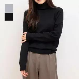 [의류] 여성 살짝 도톰한 두께 간절기 포근한 목폴라 니트티