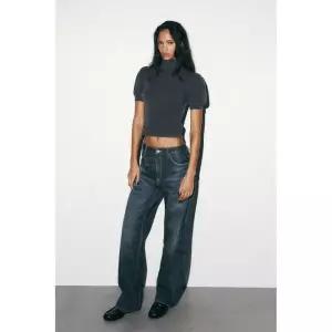 국내배송 자라 ZARA 여성 벌룬 쇼트 슬리브 니트 스웨터 그레이 2142204802 1805708