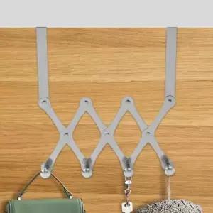 [생활] 퀸하우스 자바라 4구 도어후크 실버 방문옷걸이