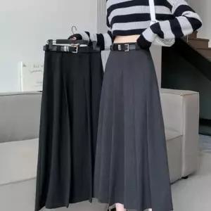 /다잇템 여자 핀턱 가을겨울 롱스커트