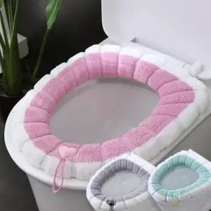 변기커버쿠션 화장실 양변기 극세사 손잡이 변기커버