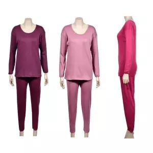 여성 보온 기모 내의세트 상하의 9부 Free 내복 겨울 kcE9+4Zml