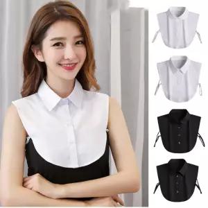 페이크 탈부착 레이어드 셔츠 넥 케이프 가짜 카라 NdX1+6tvB