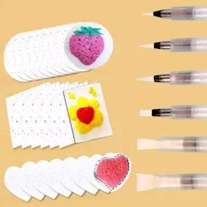 트레싱지 트레이싱지 3D 드로잉 페인트클린져 캔버스 스펀지 워터 브러시 페인팅 페이퍼 아트 30개