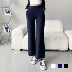 [의류] 일자 세미 긴바지 빅사이즈 캐쥬얼 허리밴딩 신상 면