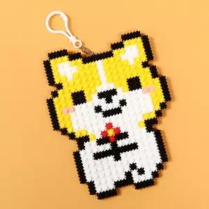 강아지 디폼블럭 비즈 고리세트 8mm/학교/유치원/어린이집/방과/디폼/블럭/8MM/블록/미니/도안/키트/열쇠