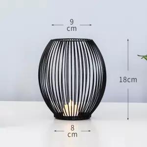 블랙 철제 캔들 티라이트 홀더 중(M)