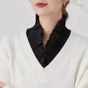 브이넥 러플넥라인 페이크 넥카라 레이어드 넥케이프 nRS9+6SHO