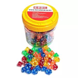 다면체주사위 대용량 2번세트 - 100개입 10면체주사위 보드게임활용 숫자놀이 칼라주사위