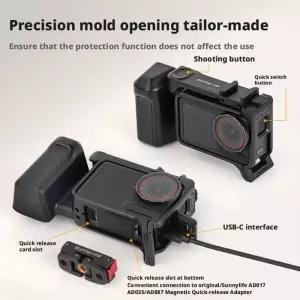 카메라가방 스트리트 포토그래피 그립 OSMO ACTION 5 Pro43용 퀵릴리즈 케이지 블랙 핸들 카메라 보호 프레