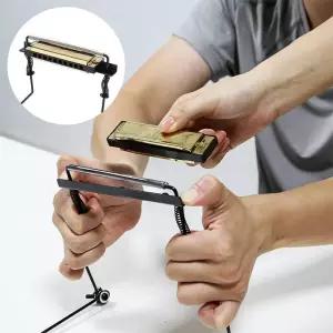 EASTTOP 하모니카 1PC 10 홀 철 넥 홀더 입 오르간 스탠드 하프 랙 악기