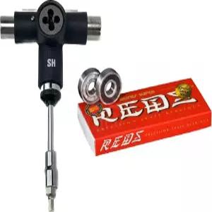 스케이트하우스 본즈 슈퍼 레드 베어링 W 래칭 다기능 스케이트보드 스케이트 도구