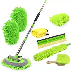 긴 손잡이 접이식 세차 브러시 청소 키트 62인치 앞유리 창문 스퀴지 용품 전 차량용 세트