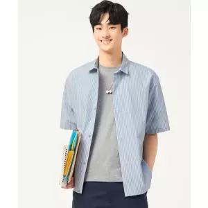 빈폴 BEANPOLE MEN 젠틀테크 스트라이프 반소매 셔츠 - 스카이 블루 BC5465C82Q 441440