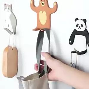 애니멀 현관마스크걸이 접착식 다용도 벽걸이