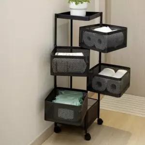 [생활] 바퀴 달린 5단 철제 서랍장 다용도 정리 수납 트롤리