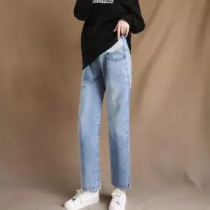 [신상오픈런]여성 임신부용 코튼 스판 일자핏 워싱 청바지 (41573655)