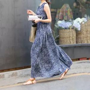 여성 페미닌 유니크한 무드 민소매 패턴 원피스