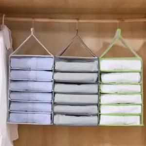 [생활] 접이식 벽걸이 수납포켓 9칸 칸막이 틈새 옷장행거 옷장