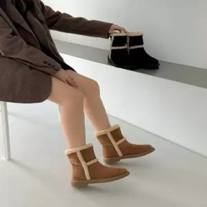 여성 캐쥬얼 플랫 앵글 털부츠 123103