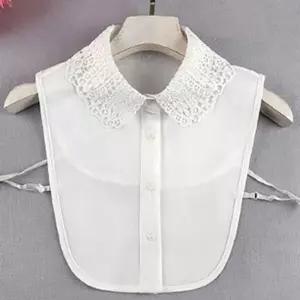 펀칭 레이어드 넥케이프 블라우스 페이크 레이스 셔츠 RGJ8+4hlV