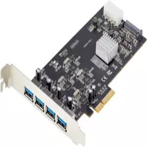 4포트 USB PCIe 카드 3.2 5Gbps 독립 컨트롤러 4개 USBA 포트 포함 PCI Express 확장