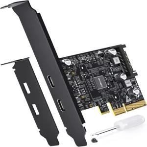 10Gbps PCIE USB C 3.2 Gen 2 카드 2포트 PCleUSB 확장 데스크톱 PC용 PCI Express 3.0 x 4 어댑터 SSD