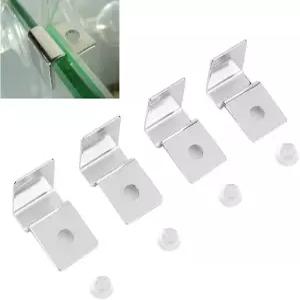Pssopp 4Pcs 물고기 유리 커버 클립 스테인리스 스틸 수족관 지지 브래킷 홀더 림리스 수족관용 범용 뚜껑