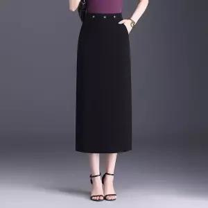 스커트 여자 블랙 데일리 H라인 슬림핏 일자 트임 원턱 봄여름 하이웨스트 A라인 데일 스포M1