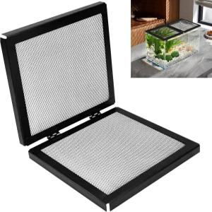 힌지 도어용 브레이브보이 스크린 커버 10 15 높이 20 X높이 갤런 수족관 및 유리 탱크 검은색 간편한 환기