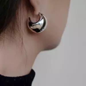 스퀘어 밀리언 라인 귀걸이 볼드 xNq7+7JCF