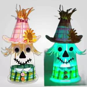 가을 만들기 LED 키즈킹 종이 허수아비 한지