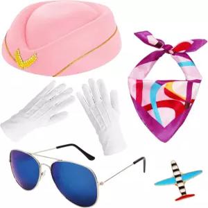 승무원 의상 액세서리 5종 여성 항공사 스튜어디스 모자 핀 선글라스 스카프 장갑