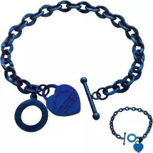 피추시우 하트 참 팔찌 도금 18K 금/은/장미 금 성경 여성 보석 선물 지르콘 그녀의 링크 체인 OT 클랩