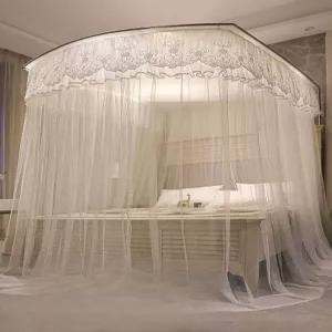 공주 침대 캐노피 레이스 지붕 프레임 침실 북유럽