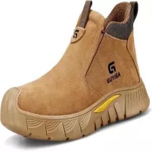 글라노둔 남성용 용접 작업화 스틸 토 슈즈에 미끄러짐 용접기 건설 방화 안전화 및