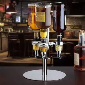 위스키 디스펜서 4구 하이볼 거치대 탁상용 스테인레스 바 레스토랑