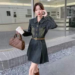 여성용 스커트 원피스 청 미니 빈티지 우산 데일리 조임 봄가을 A라인 이 블라우스 SPO마켓3