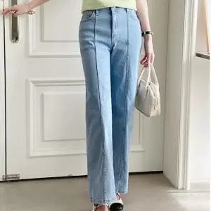 [신상오픈런]일자청바지 기본핏 스판 라이트블루 봄데님 여성팬츠 (31606575)