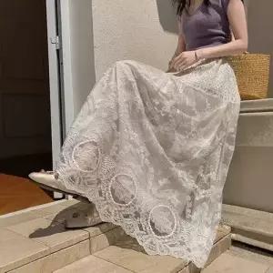 여성 치마 망사 롱 캐주얼 데일리 쉬폰 레이스 하이웨스트 슬림핏 A라인 SPO마켓1