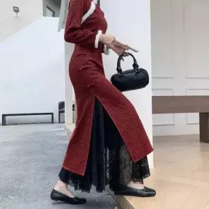 여성 치마 이너 데일리 쉬폰 춘치파오 레이스 위에 A라인 SPO마켓1