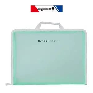 모닝글로리 마이비즈 손잡이 지퍼 클리어화일 (그린)
