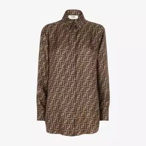 FF 모노그램 실크 셔츠 FS8107 A8G3F118W