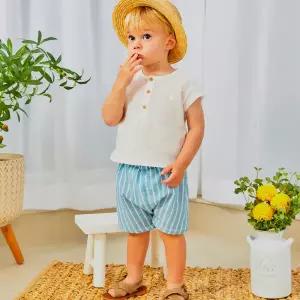 [롯데백화점]오가닉맘 블루ST반소상하 - MJMTES03