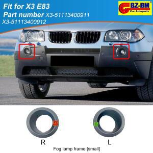BMW X3 E83용 호환 프론트 전면 범퍼 안개등 그릴  커버 OEM 51113400911 자동차 차량용 호환 베젤 라이트