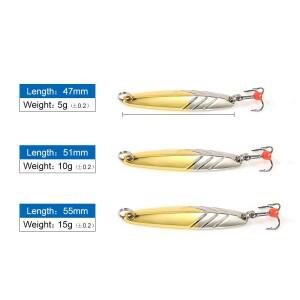 FTK 아이스 겨울 낚시 미끼 1개 5g/10g/15g 밸런서 하드 스푼 메탈 도구 페스카 트레블 훅