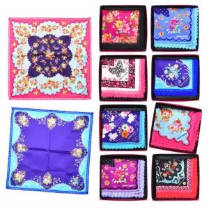 국내생산 여성 플라워 손수건 1장 박스포장 선물 답례 단체 기념품 cTc8+4qZe