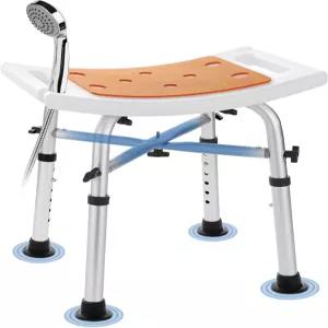 샤워 의자 목욕 350파운드 노인용 패딩 시트가 있는 높이 조절식 벤치 내부 샤워용 튼튼한 크로스바