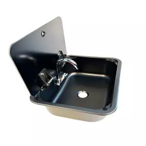 미니 캠핑카 씽크볼 566A 냉온수 트레일러 스틸 주방 카라반 개수대